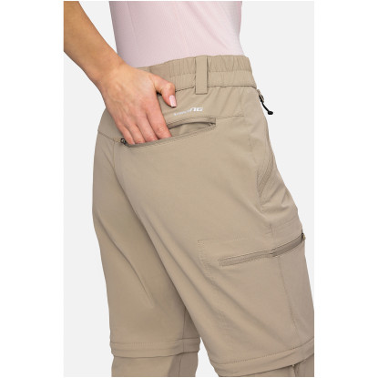 Viking Rocklyn 2 in 1 Lady Beige – moteriškos turistinės kelnės-šortai 2 viename