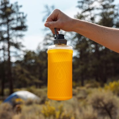 HydraPak Flux 1L Collapsible Water Bottle golden yellow