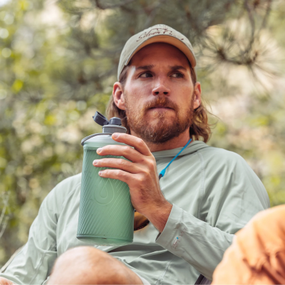 HydraPak Flux 1.5L sulankstoma gertuvė sage green
