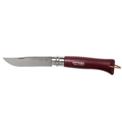 Opinel Trekking N°08 Inox sulankstomas peilis – Burgundy