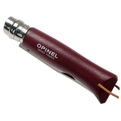 Opinel Trekking N°08 Inox sulankstomas peilis – Burgundy