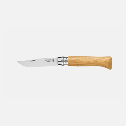 Opinel N°08 Oak sulankstomas peilis – ąžuolo rankena