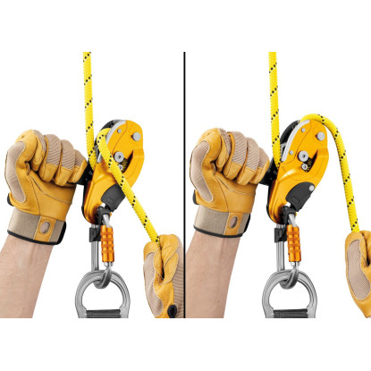 PETZL RIG Repairable – remontuojamas nusileidimo įtaisas, geltonas