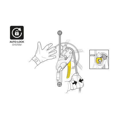 PETZL RIG Repairable – remontuojamas nusileidimo įtaisas, geltonas