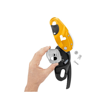 PETZL RIG Repairable – remontuojamas nusileidimo įtaisas, geltonas