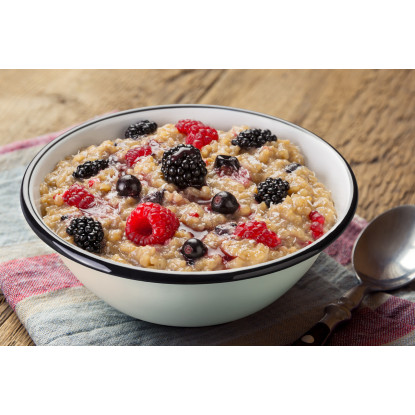 Adventure Menu Coconut rice porridge with forest fruits