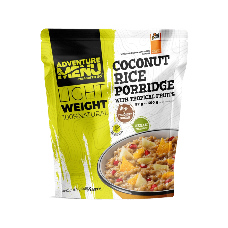 Adventure Menu ryžių ir kokosų košė su tropiniais vaisiais, 97 g