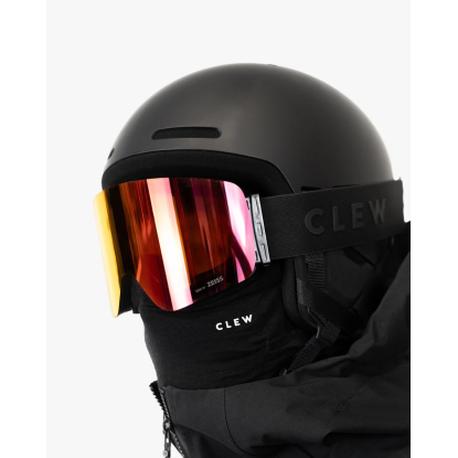 CLEW Merino Facemask Merino Wool Face Mask for Winter Sports, Black