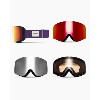 CLEW Magnetic Goggle Slim slidinėjimo ir snieglenčių akiniai, Purple