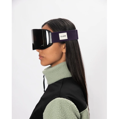 CLEW Magnetic Goggle Slim slidinėjimo ir snieglenčių akiniai, Purple